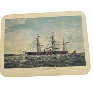 Scully & Scully “Orinoco” Tall Ship Lacquered Front, Felt Back Placemat